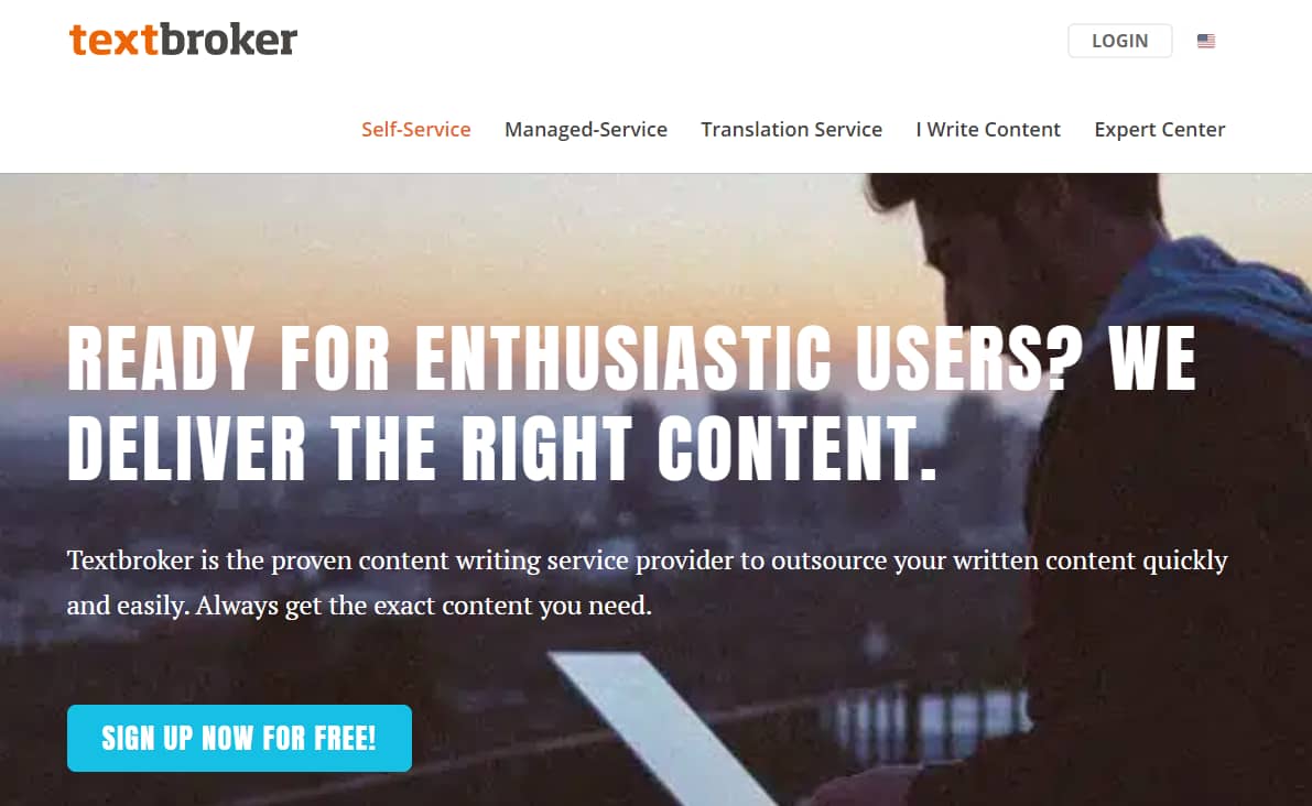 Textbroker homepage.