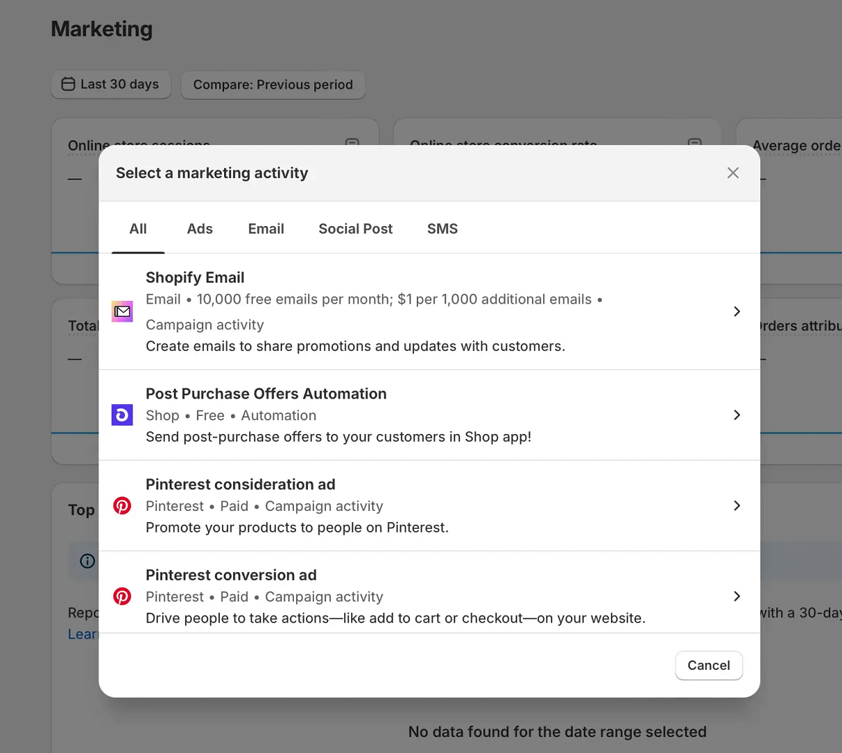 Shopify marketing campaigns.
