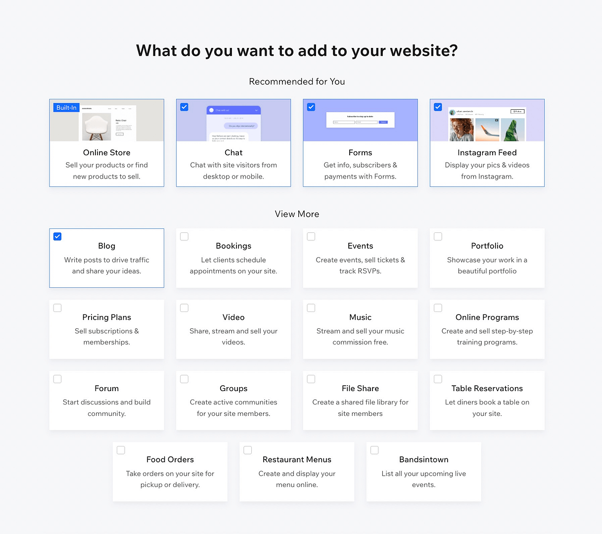 Adding elements to a website.