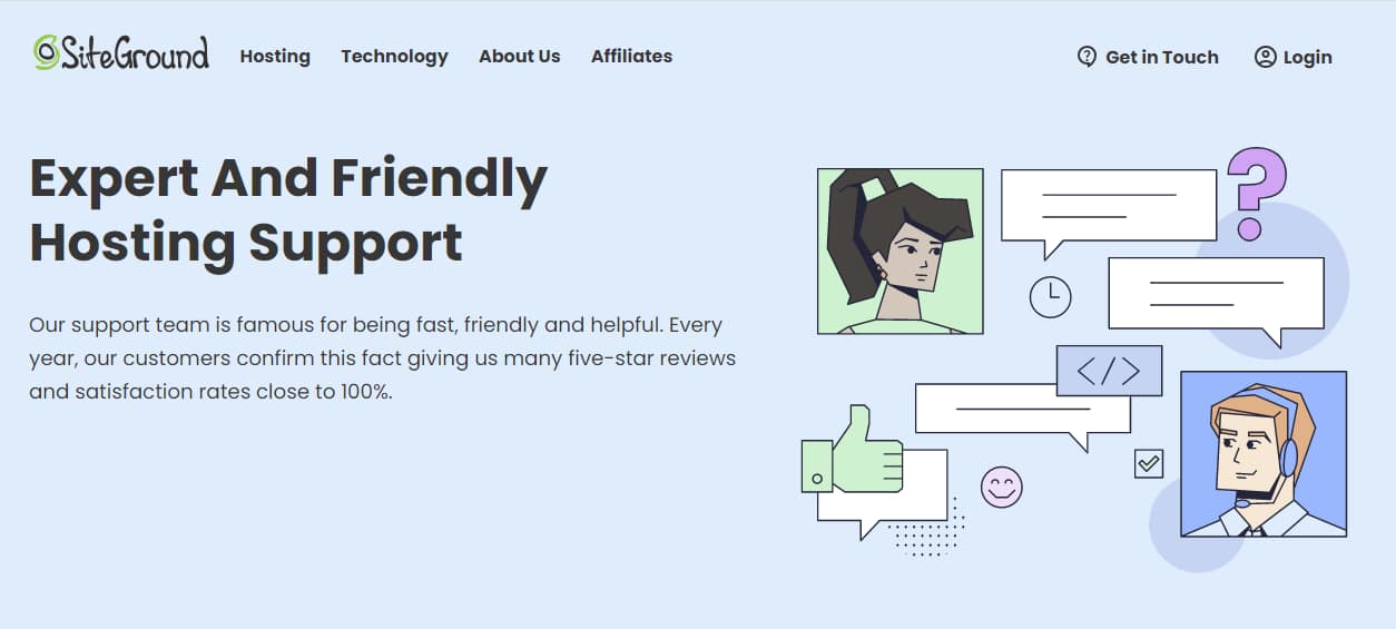 SiteGround's Live Chat system.