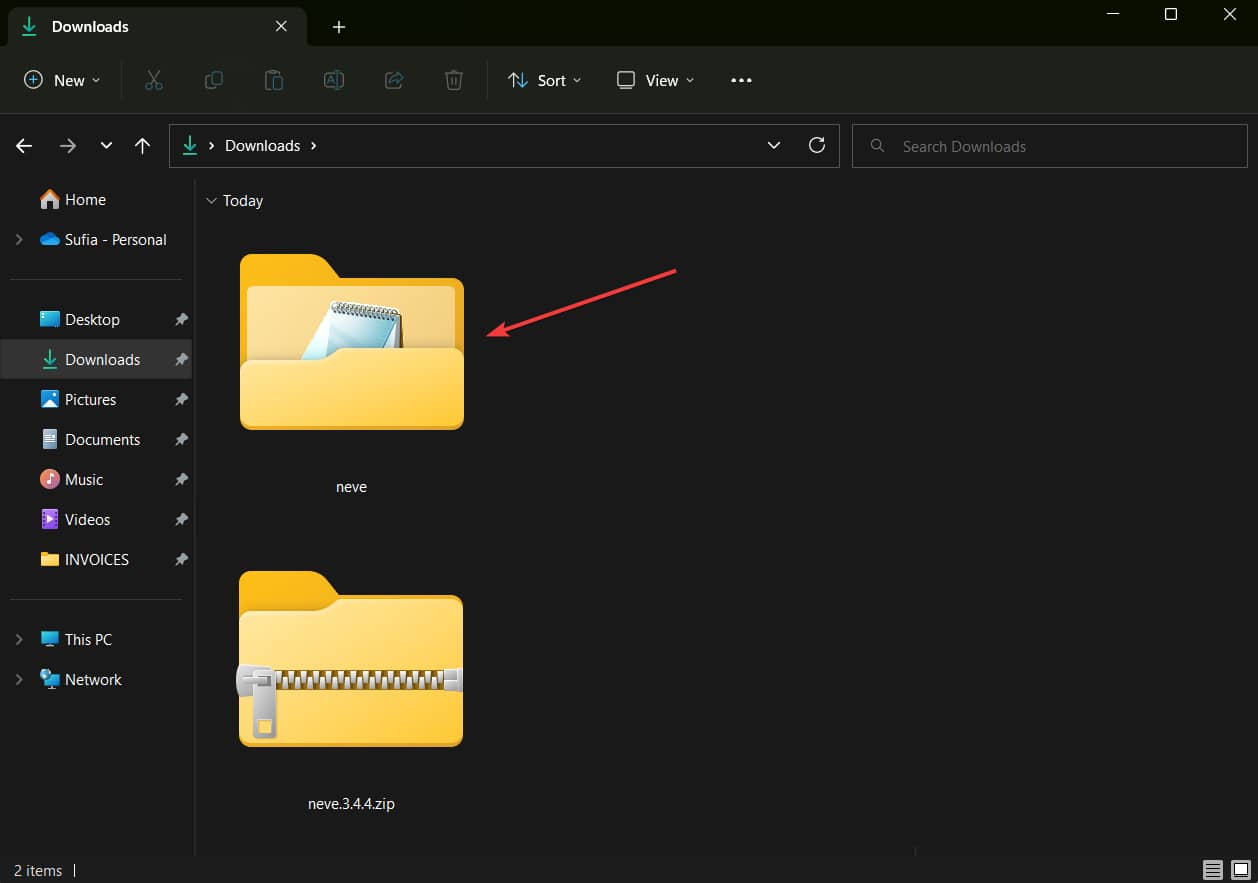 unzipped wordpress theme folder