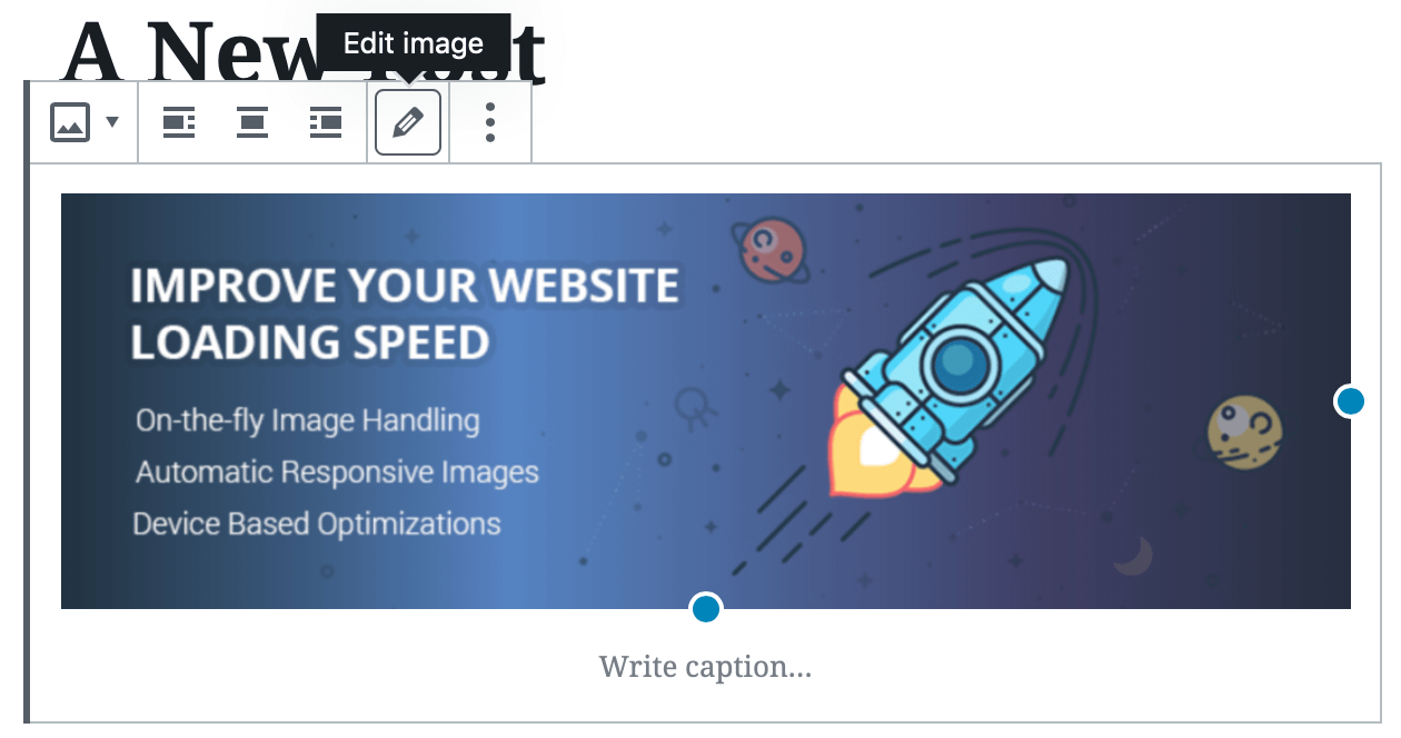 Кнопка «Редактировать изображение» в WordPress.