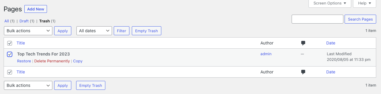 Admin console all Pages.
