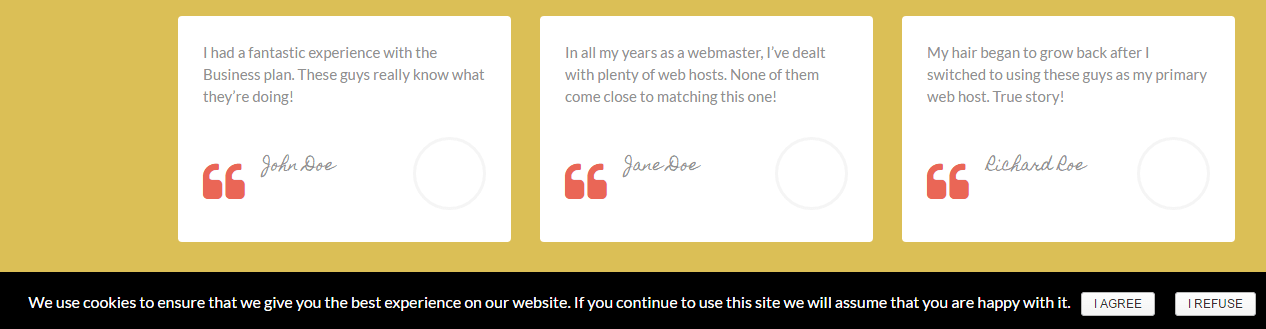 An example of a cookie notice.