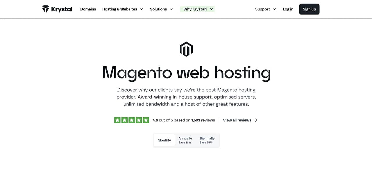 Krystal Magento hosting