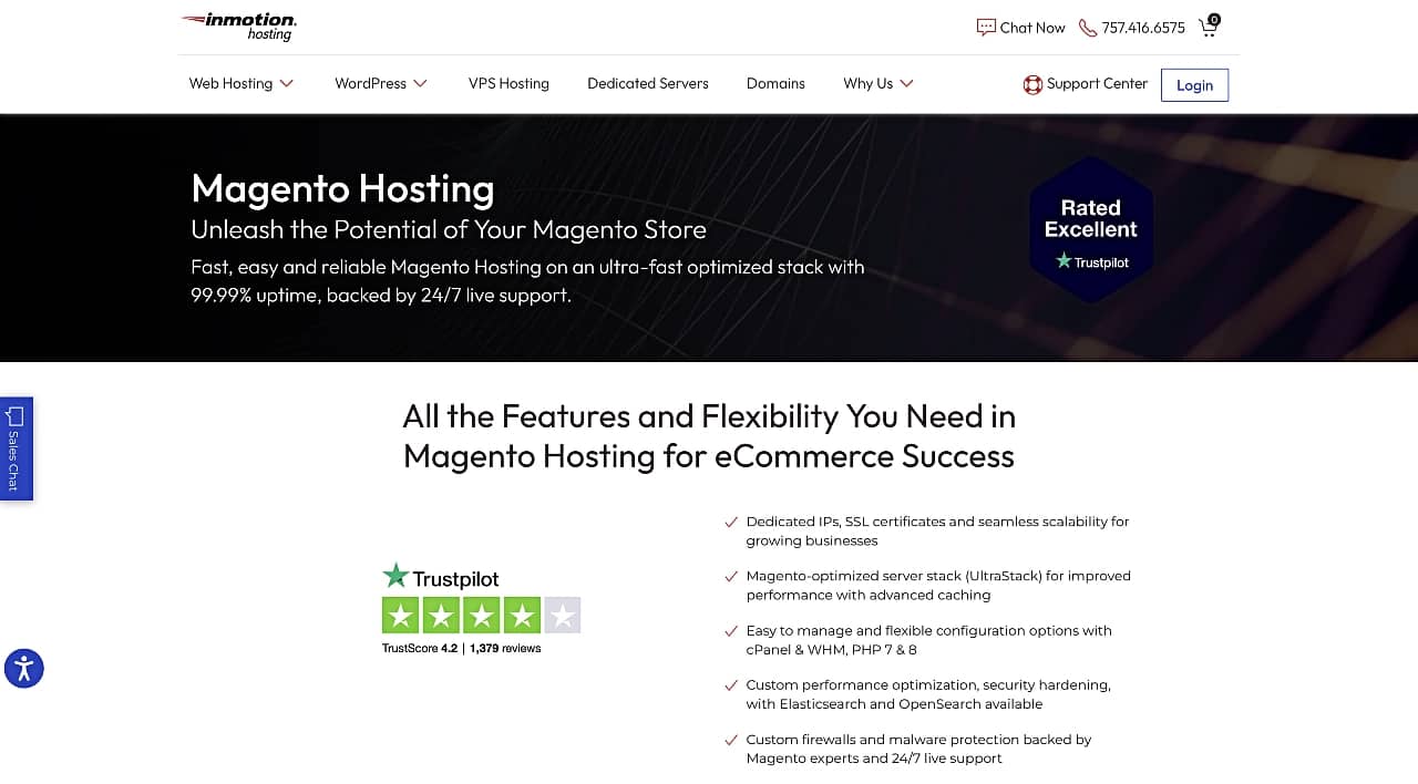 InMotion is one of the best Magento hosting providers.