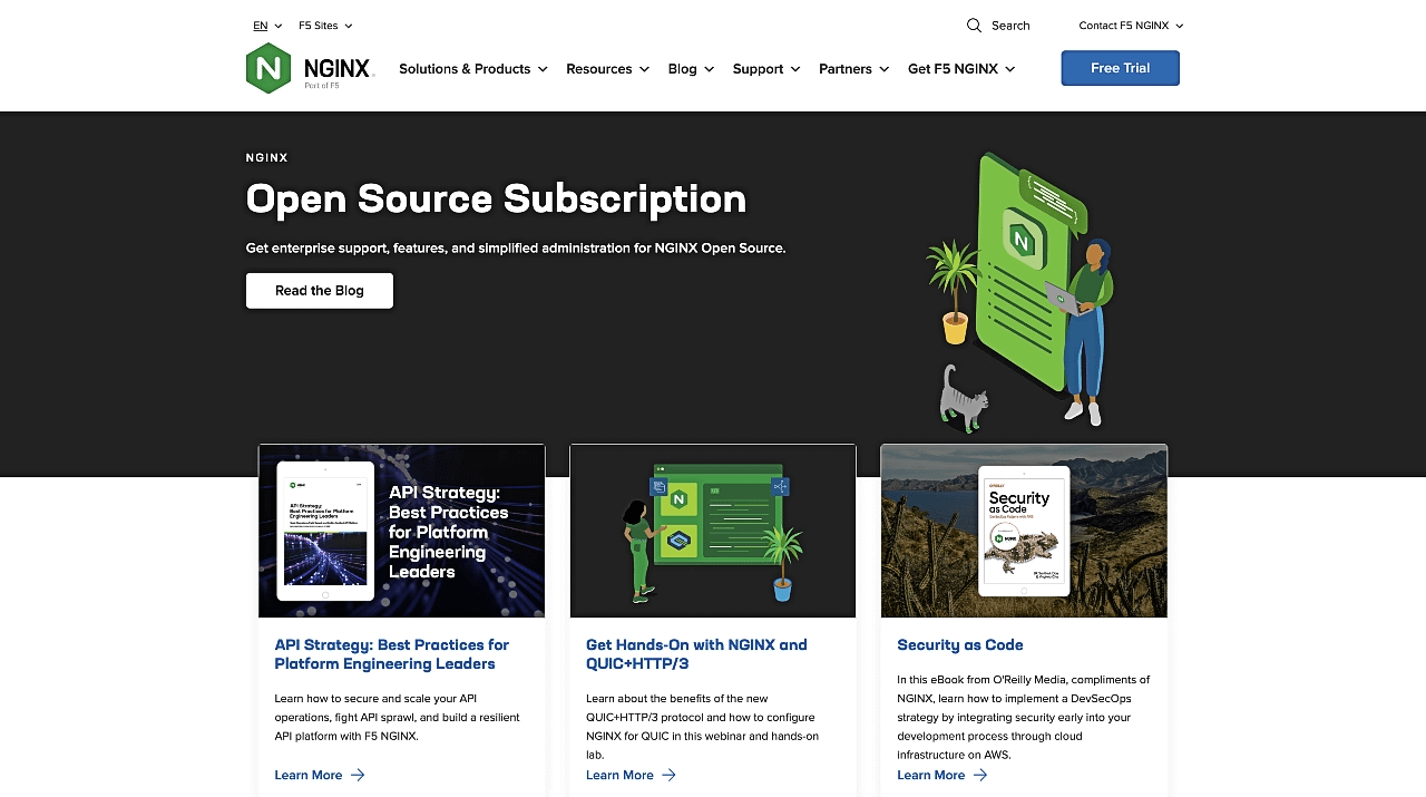 NGINX website is powered by WordPress