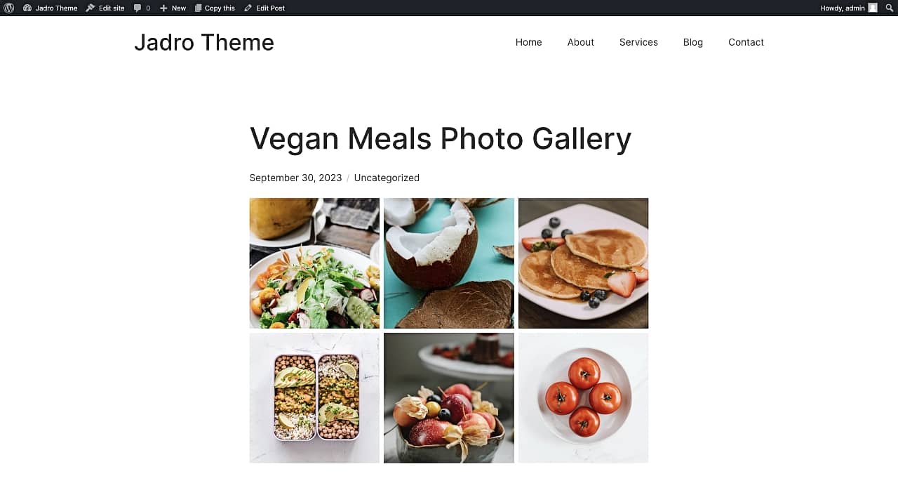 Finished photo gallery preview.