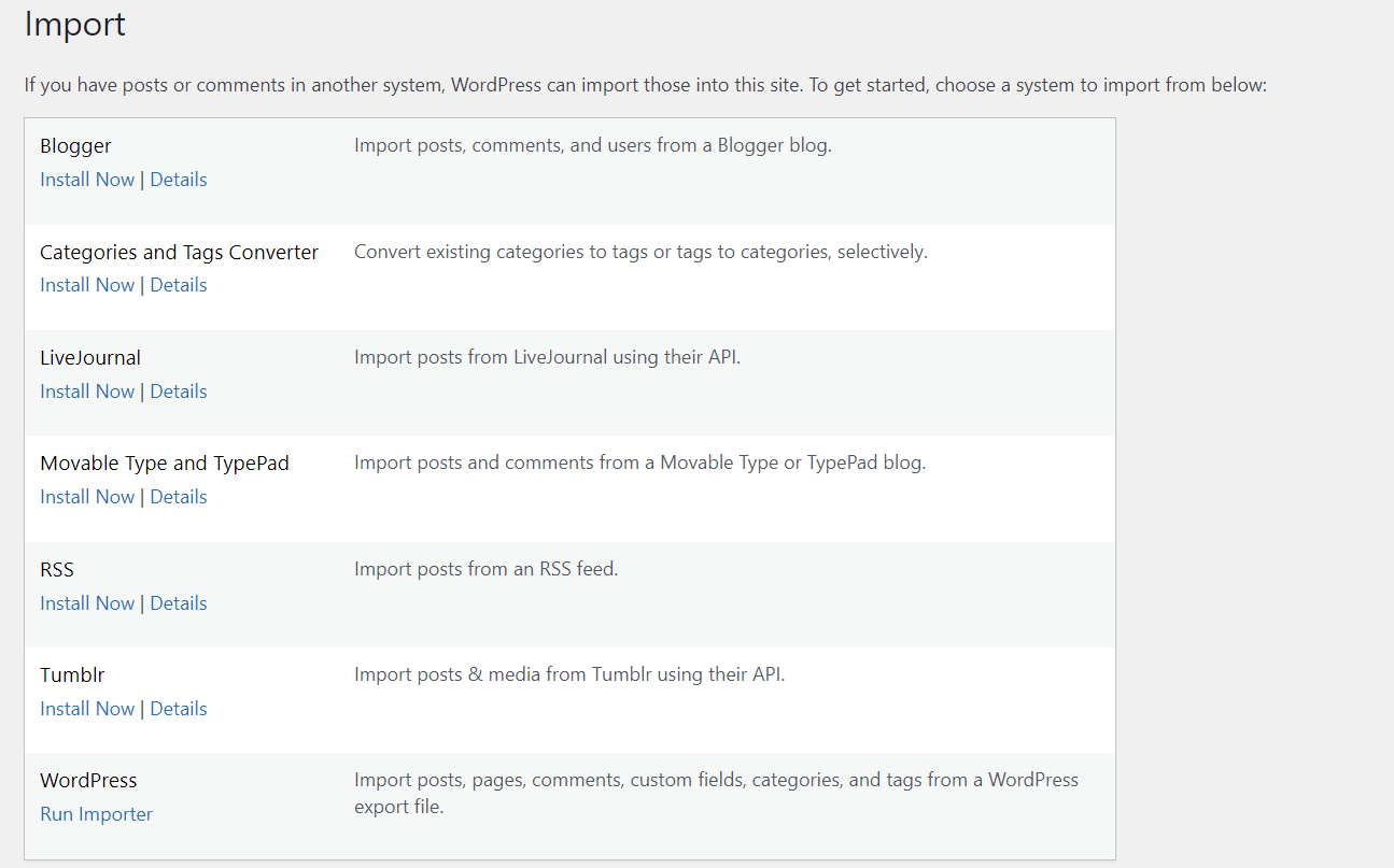 WordPress Importer