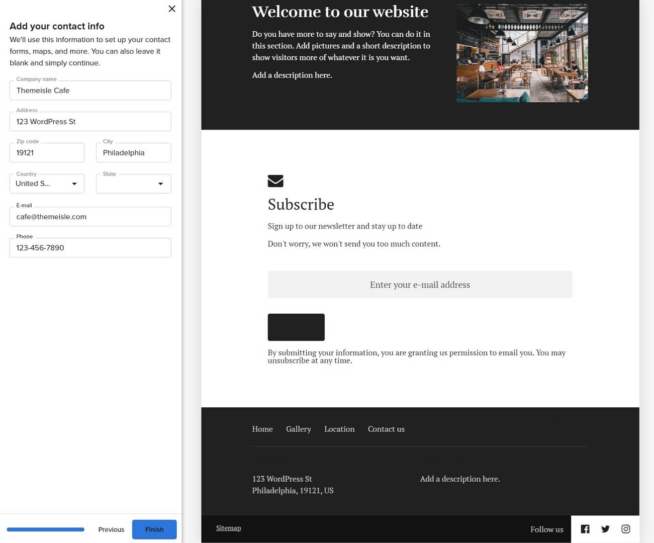 Add contact details