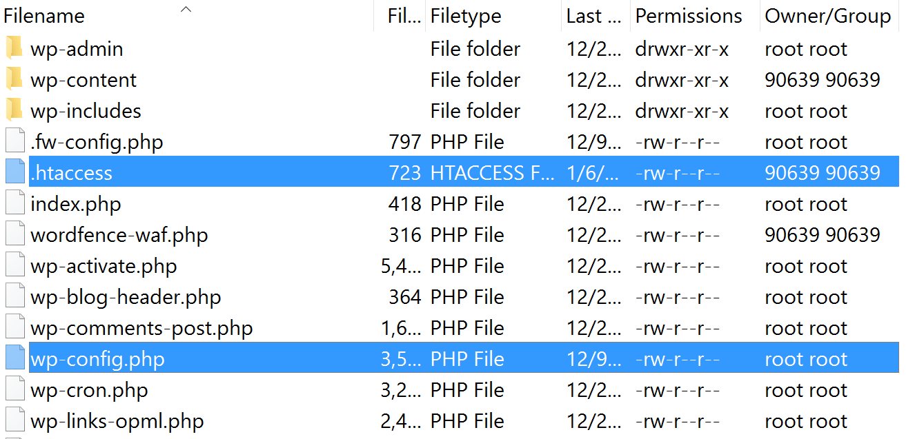 The WordPress top level directory.