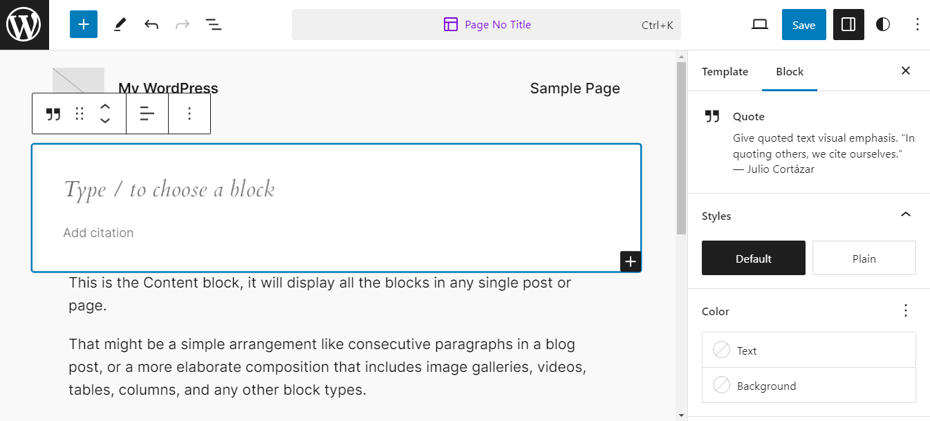 Customizing the template.