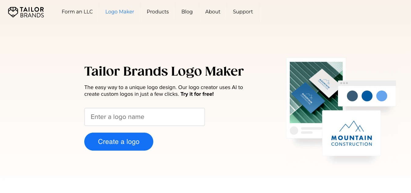 Tailor Brands предлагает один из лучших доступных инструментов для создания логотипов.