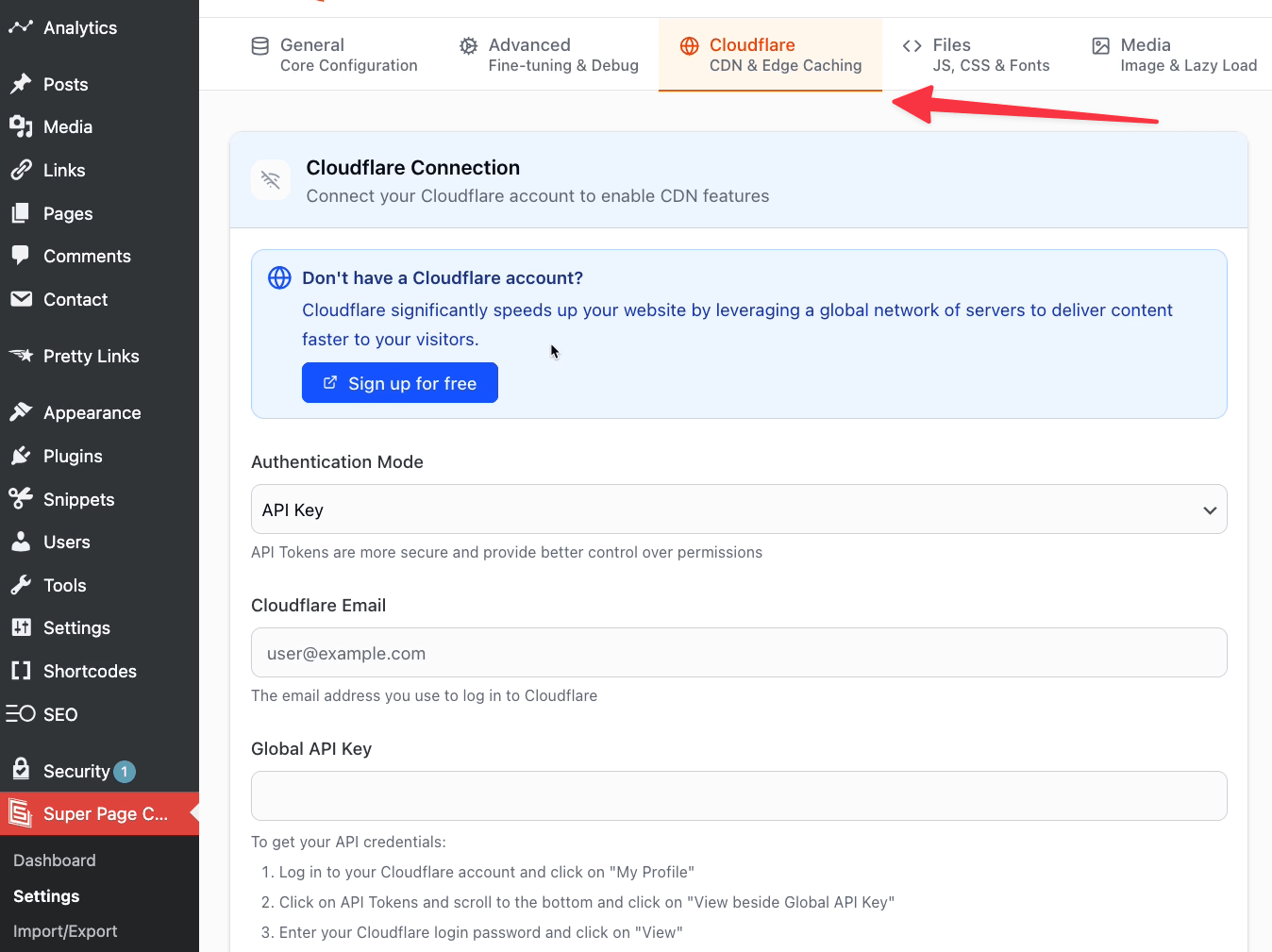 cloudflare tab