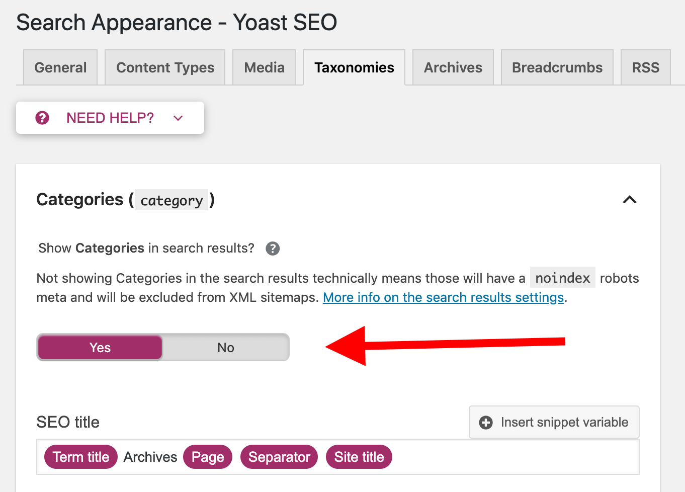 yoast categories.