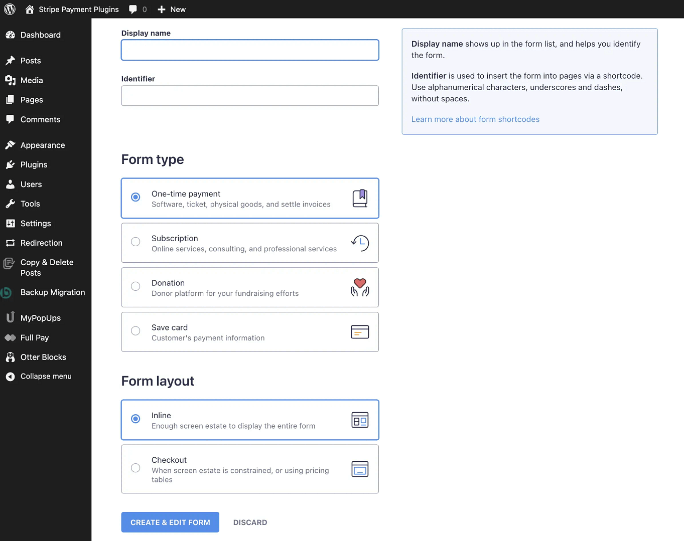 WP Full Pay interface screenshot.