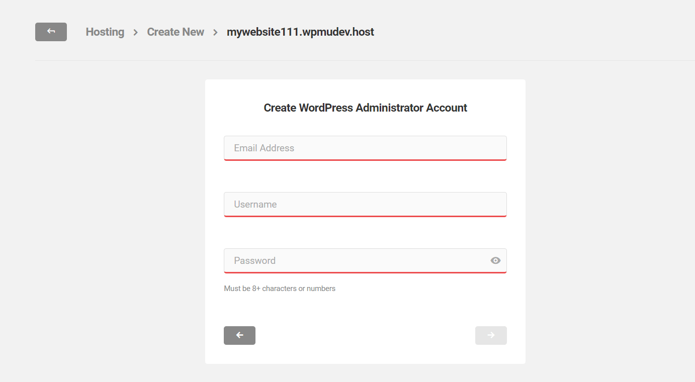 Username and Password.