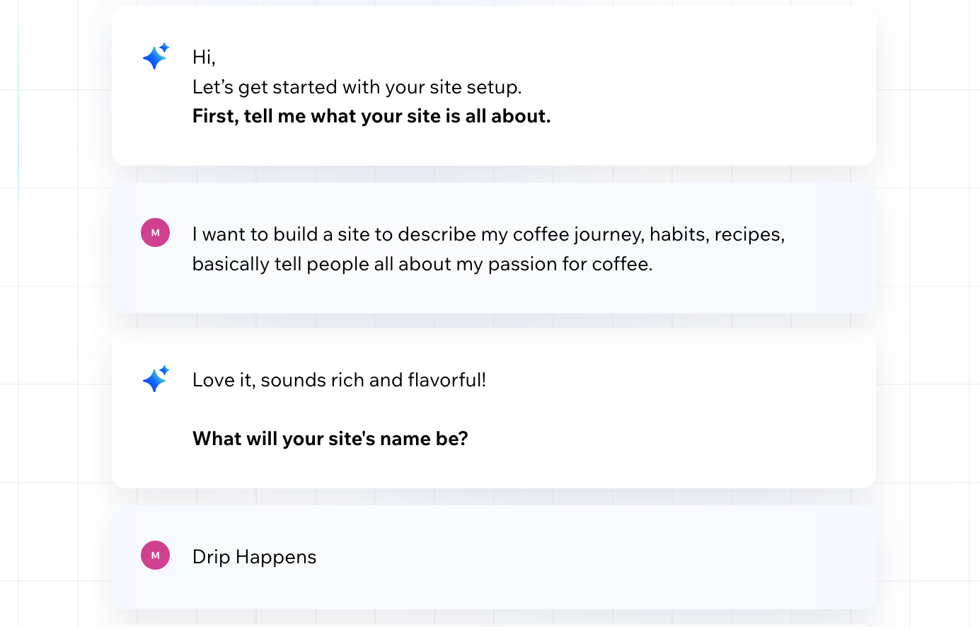 WIX AI chat 2