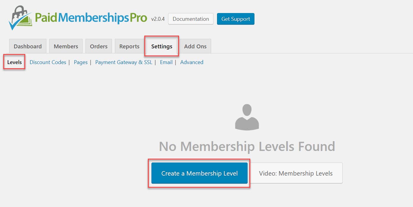 Create a membership level in the Paid Memberships Pro plugin