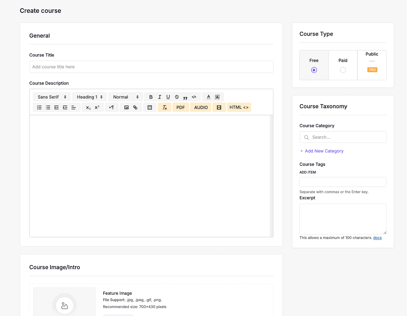 Academy LMS course builder