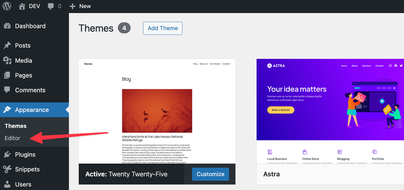 site editor