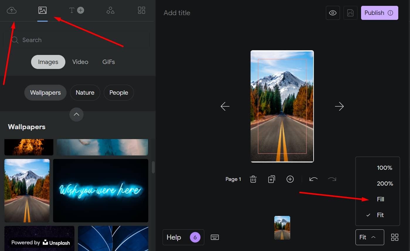 Filling a stories canvas with an image