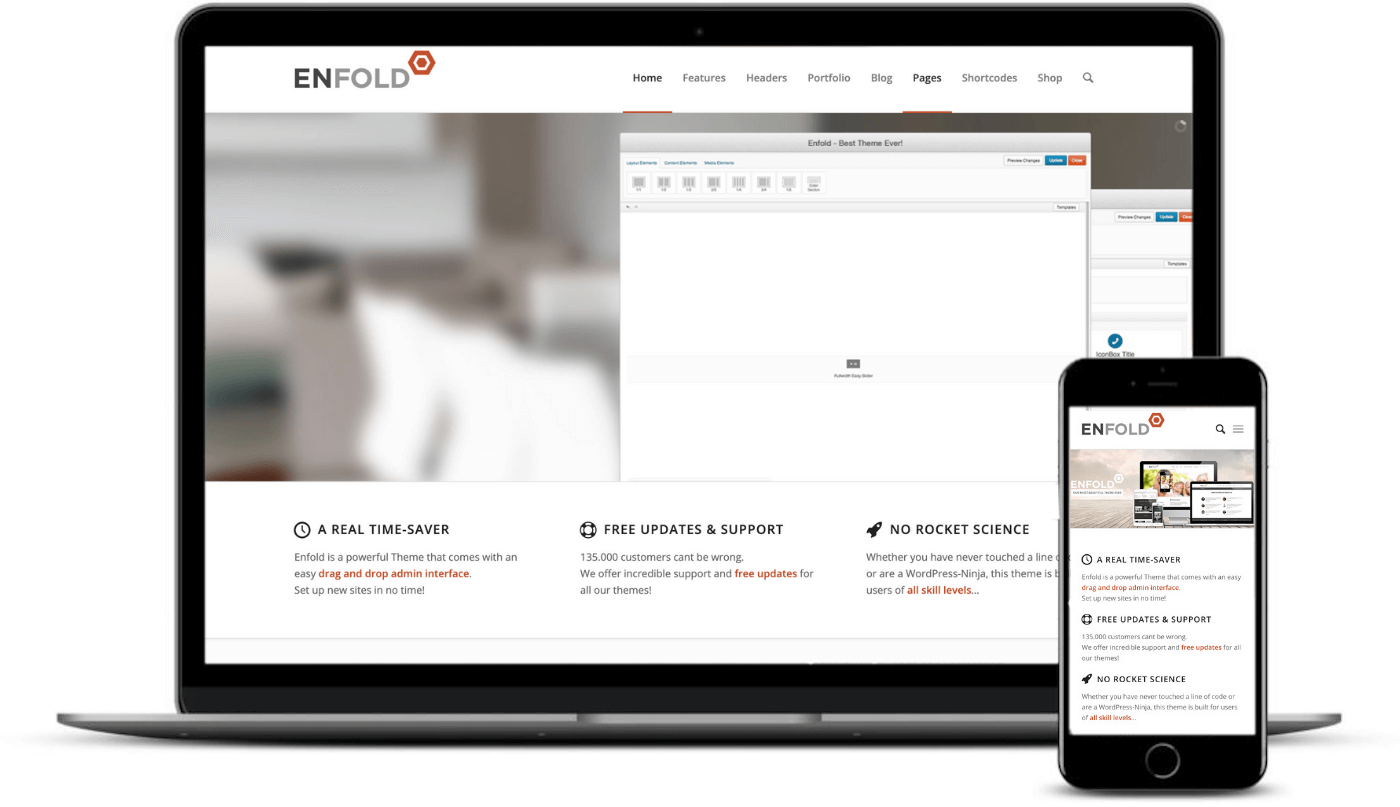 Enfold on desktop and mobile.