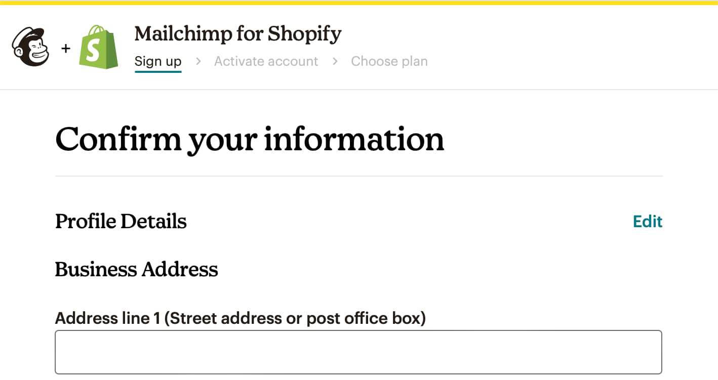 Mailchimp for Shopify.