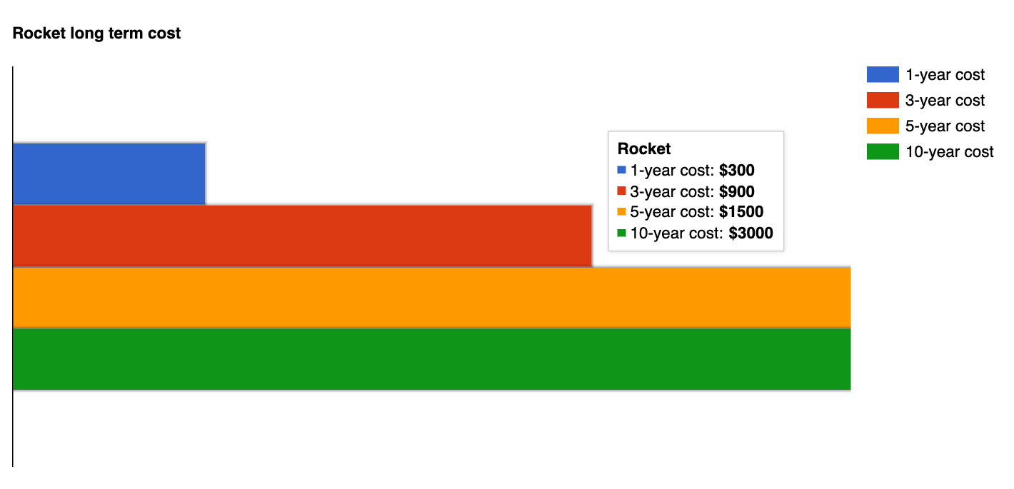 Rocket long term cost