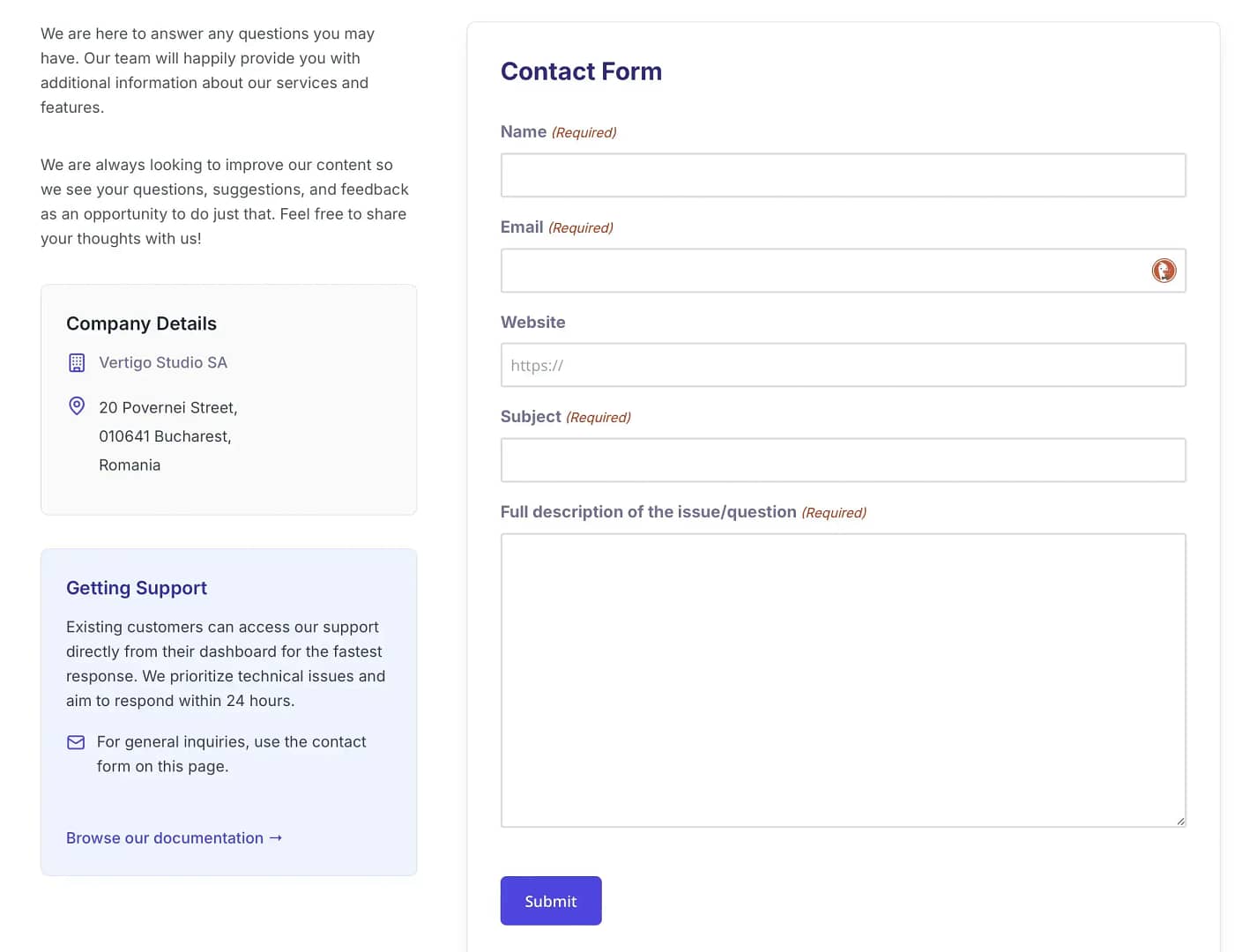 Optimole contact us form.