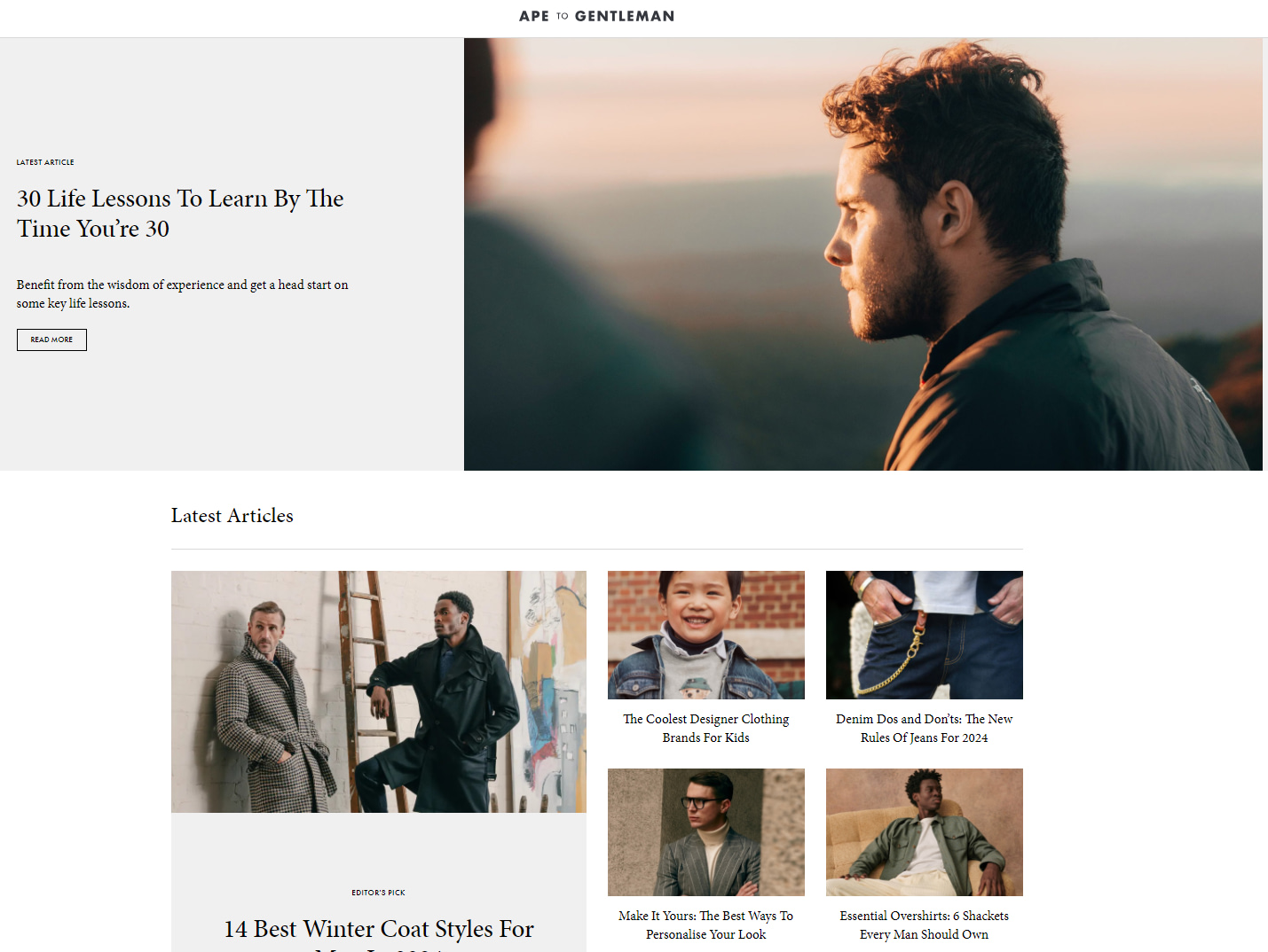 Ape to Gentleman has the perfect lifestyle blog category format