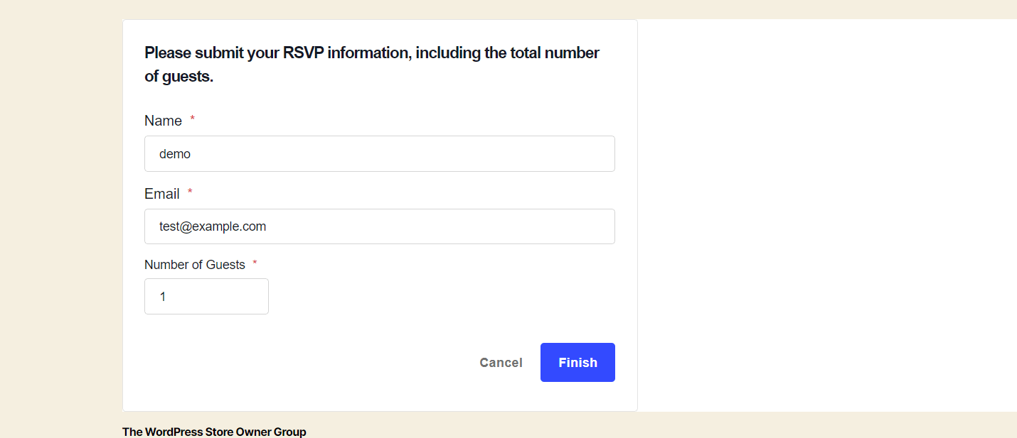 rsvp fields 