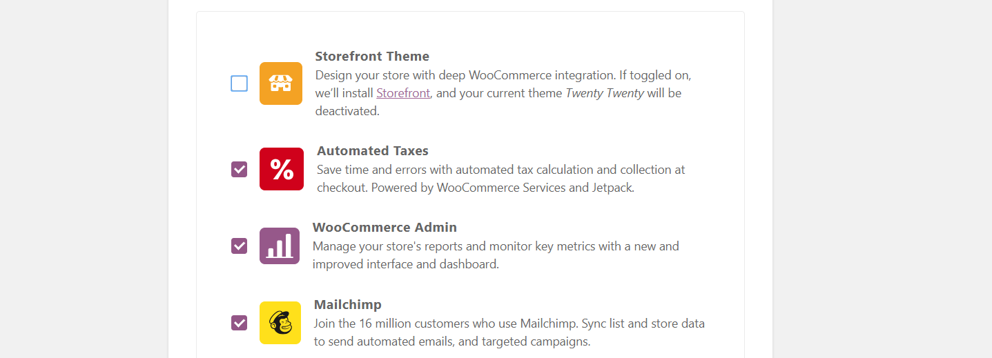 Как настроить рекомендуемые расширения магазина WooCommerce