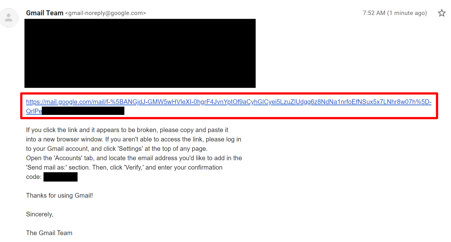 gmail confirmation