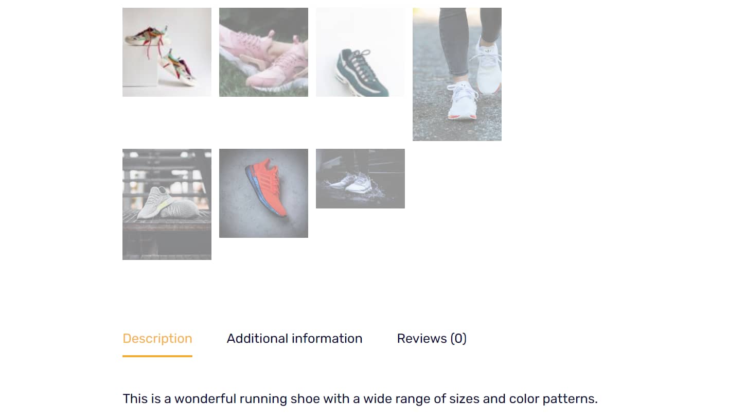 Default product tabs in WooCommerce.