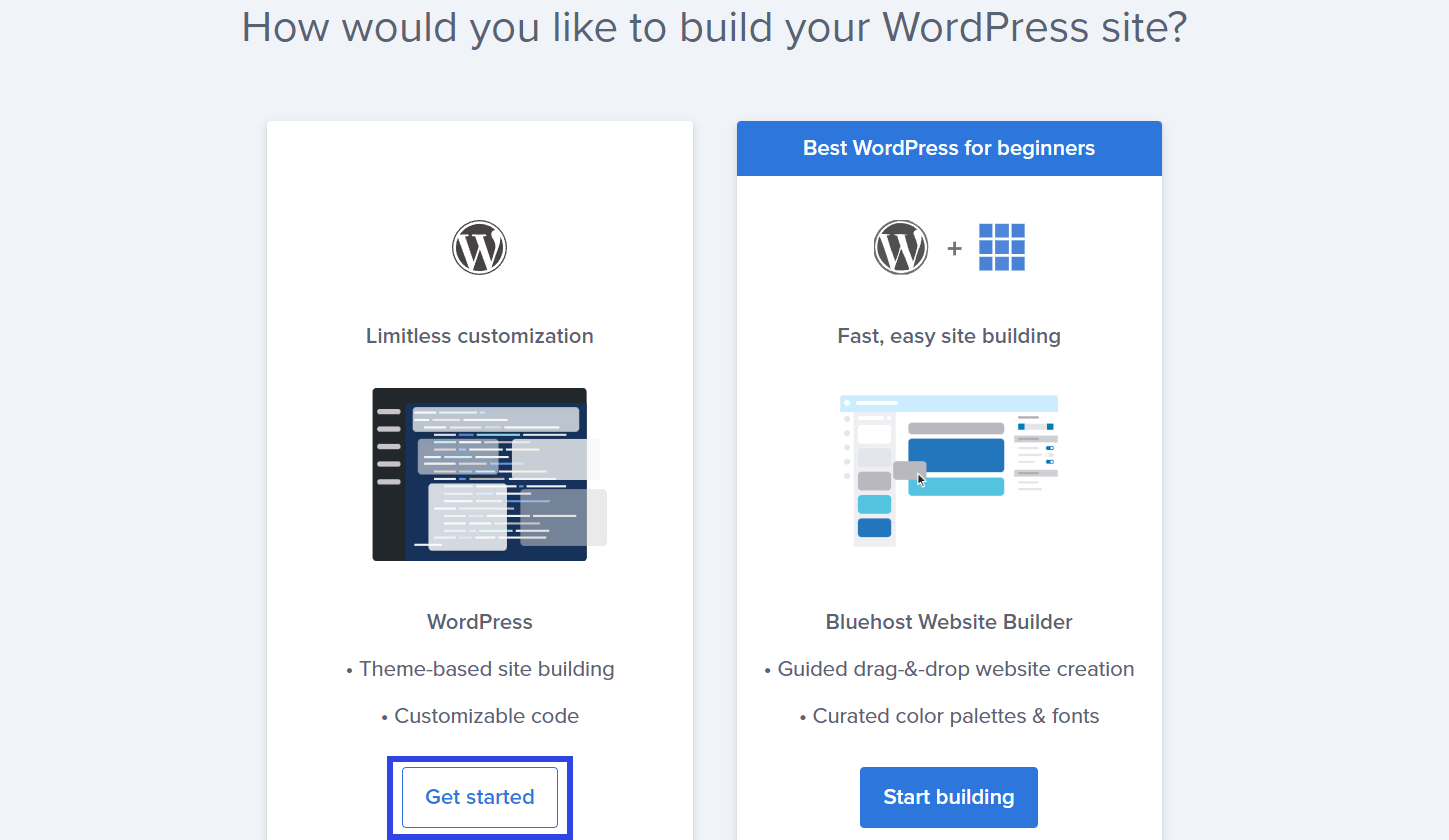 Как установить WordPress с помощью Bluehost.