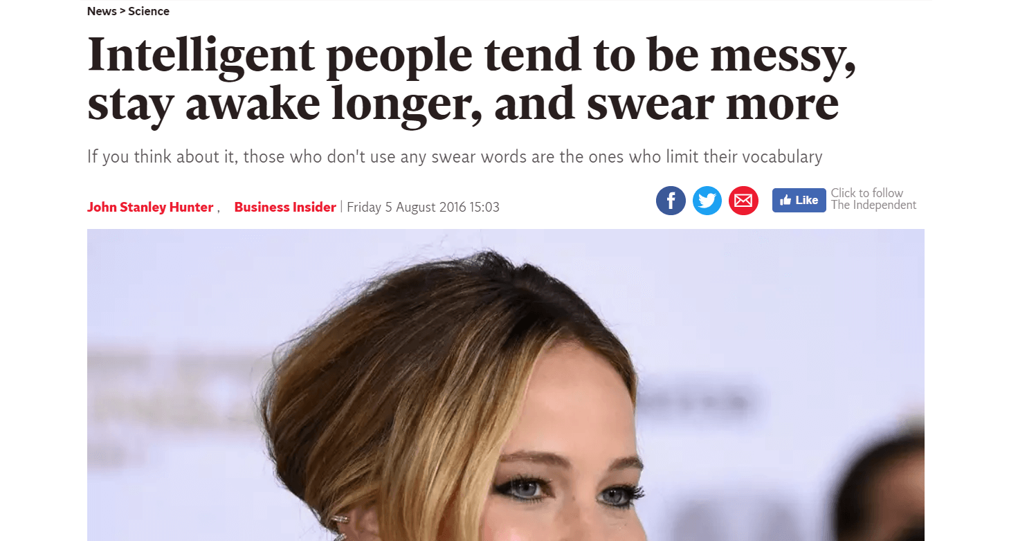 A viral post about research on intelligent people.