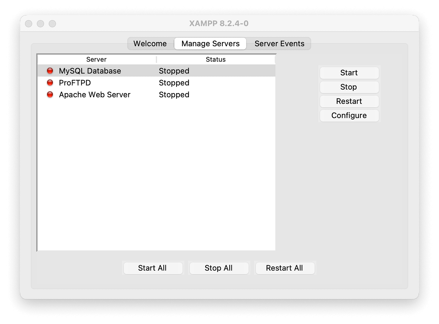 xampp services