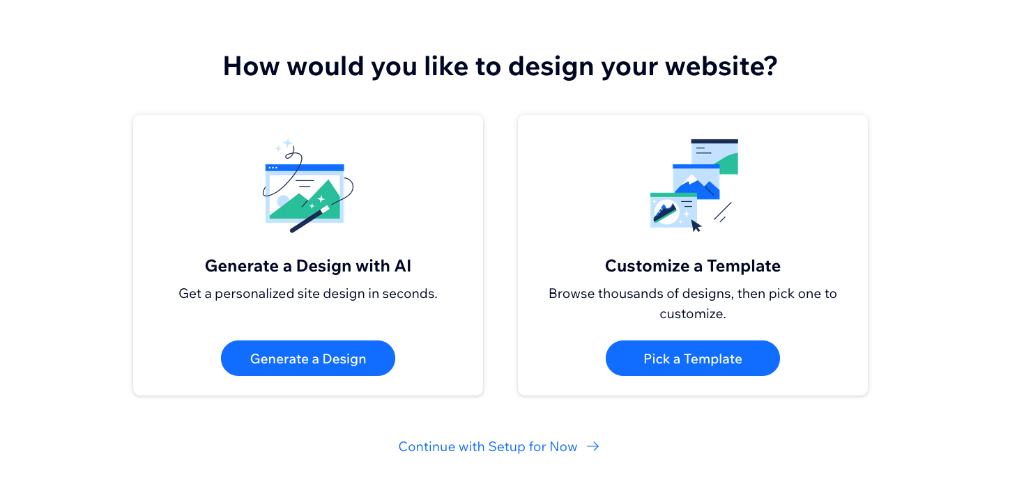 wix pick a template