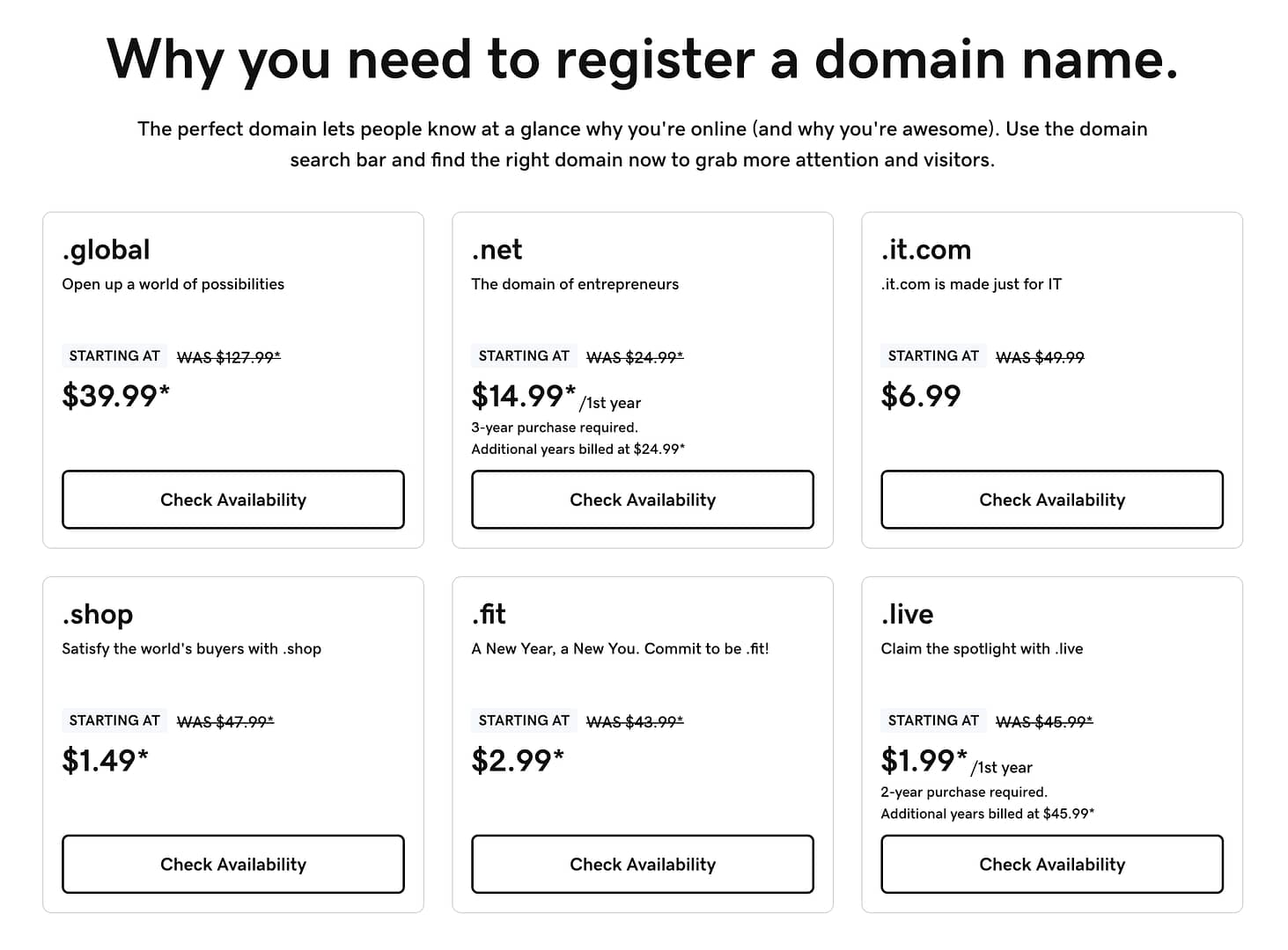 GoDaddy domains