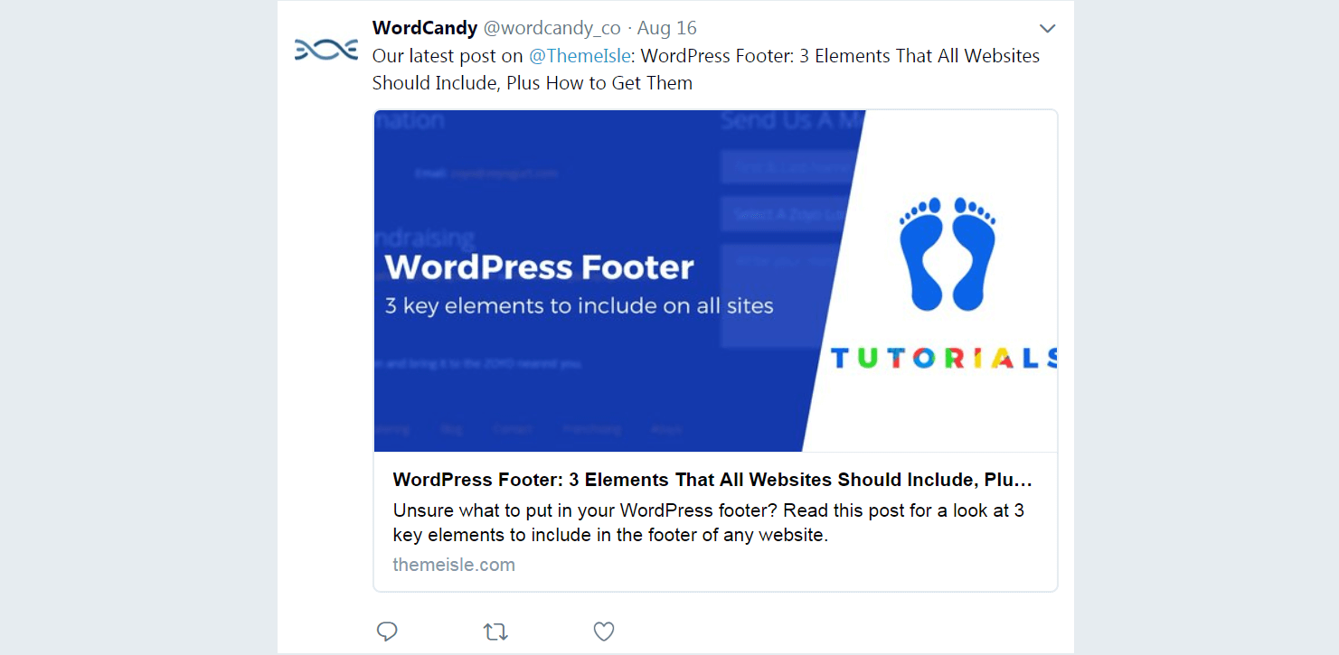 Promoting a blog post on social media.