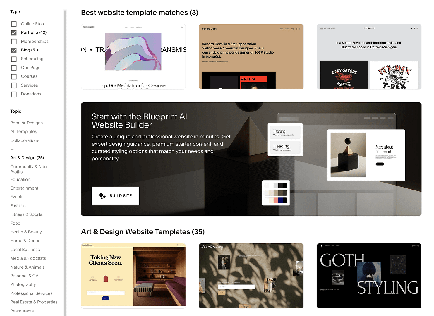 Squarespace templates