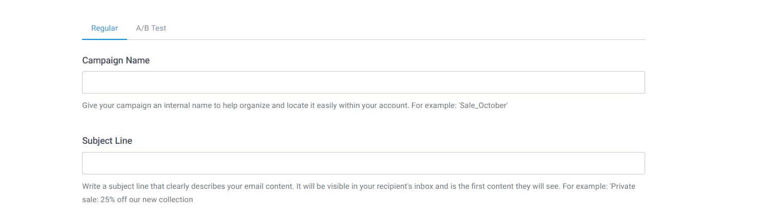 Setting a name for your campaign.