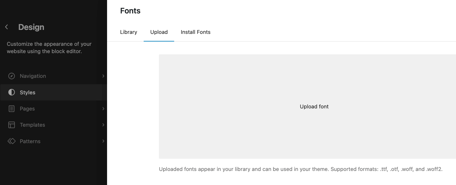 upload font block