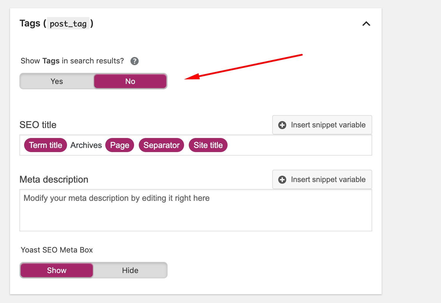 yoast tags.