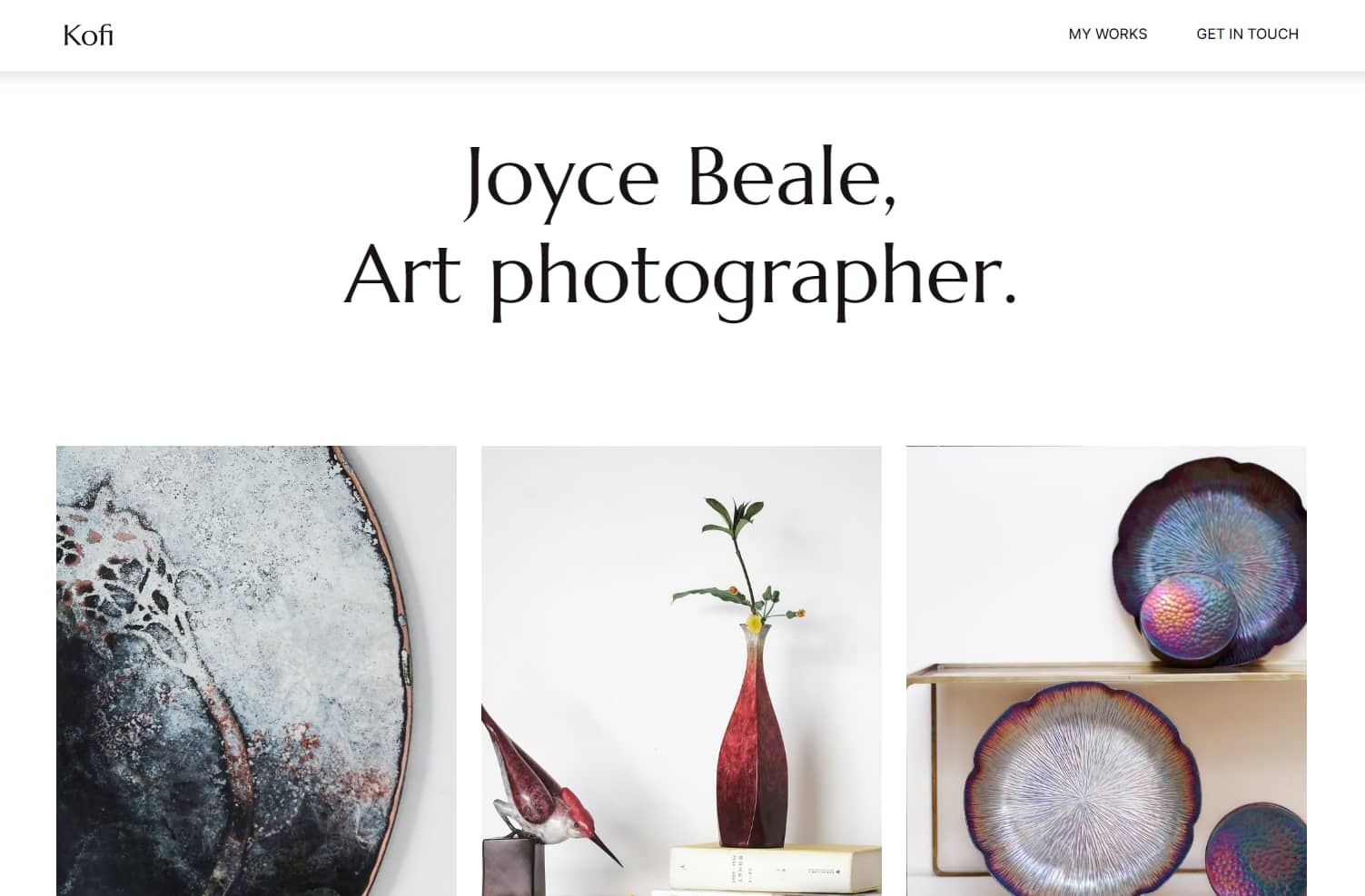Hostinger portfolio website template.