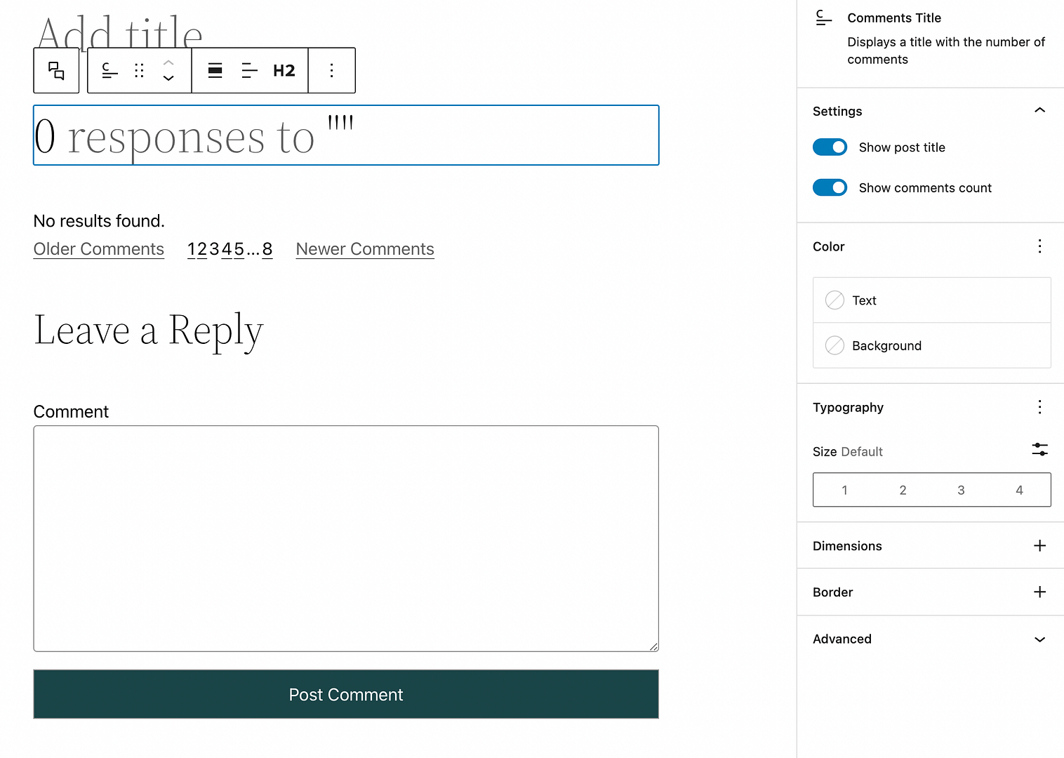 Comments loop block