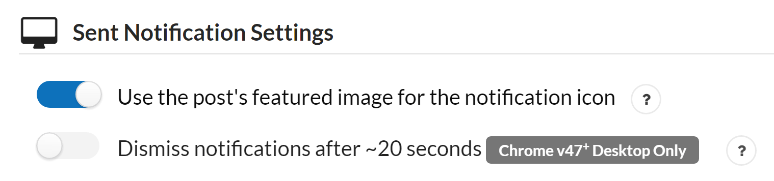 The option to include your post's featured images on your notifications.