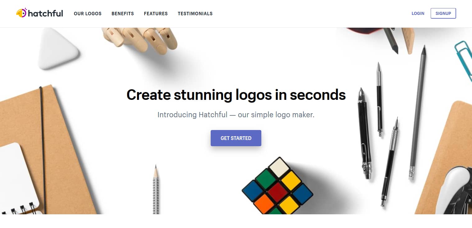 Shopify предлагает простой в использовании конструктор логотипов под названием Hatchful.