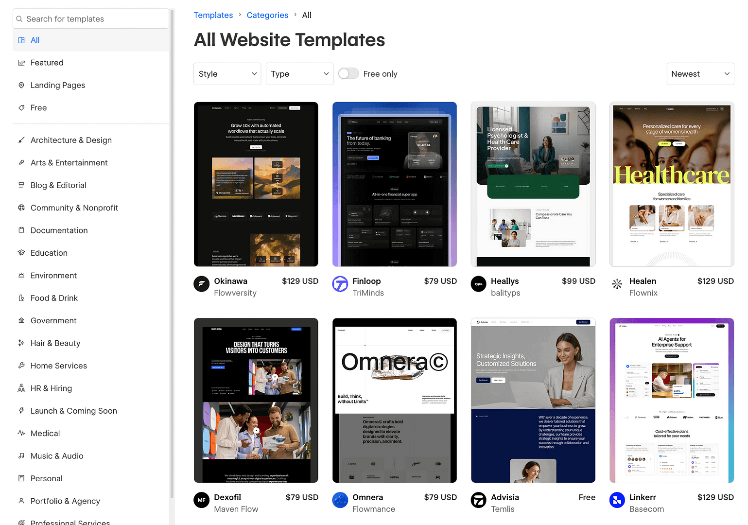 Webflow templates